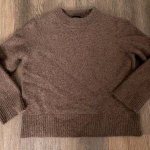 Quince 100% Mongolian cashmere brown pullover sweater size XS ribbed crew neck